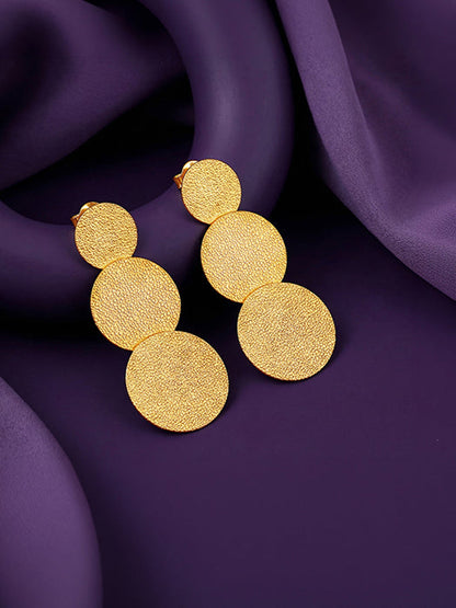 Golden Trinity Orbit Dangler Earrings