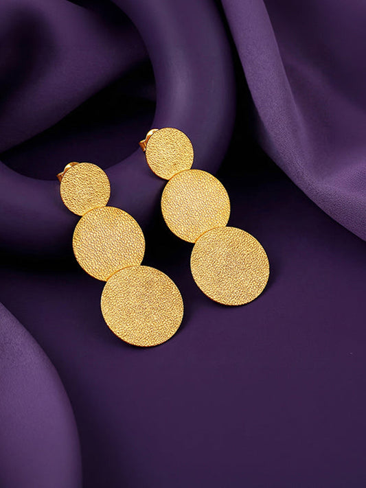 Golden Trinity Orbit Dangler Earrings