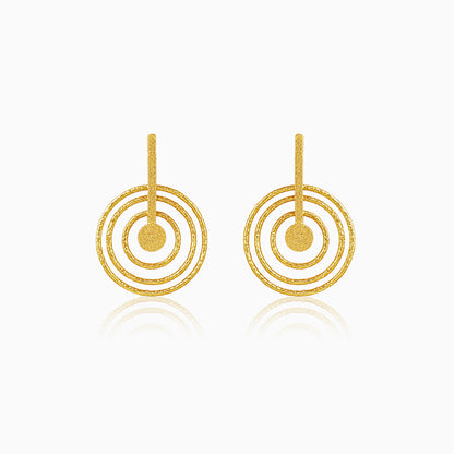 Golden Anahata Circle Earrings