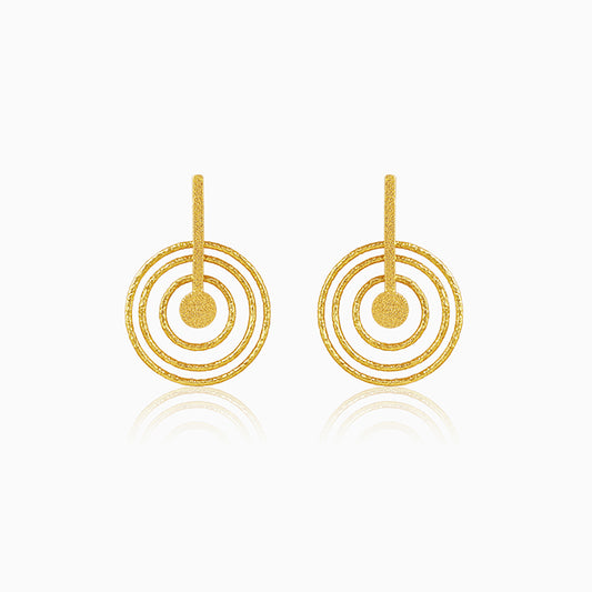 Golden Anahata Circle Earrings