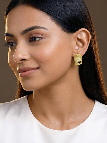 Golden Heart Aura Stud Earrings