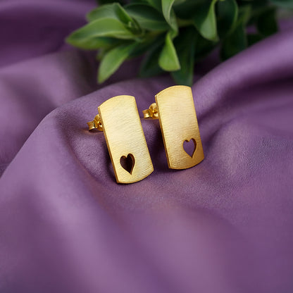 Golden Heart Aura Stud Earrings