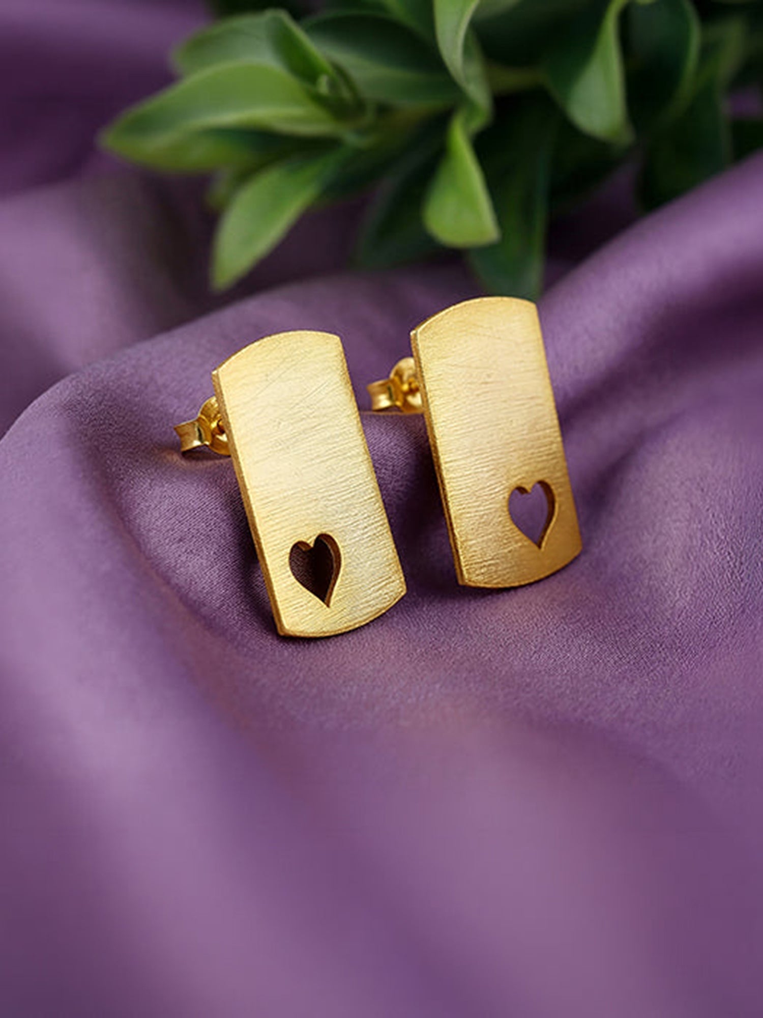 Golden Heart Aura Stud Earrings