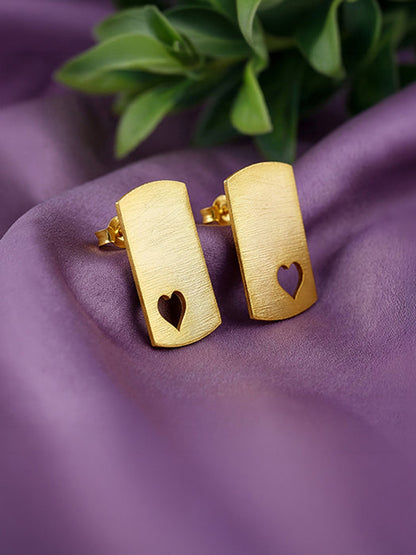 Golden Heart Aura Stud Earrings