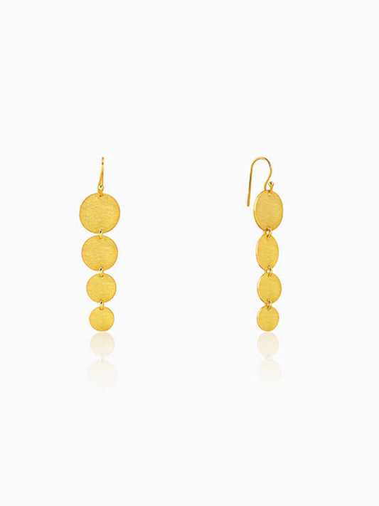 Golden Solar Cascade Dangler Earrings