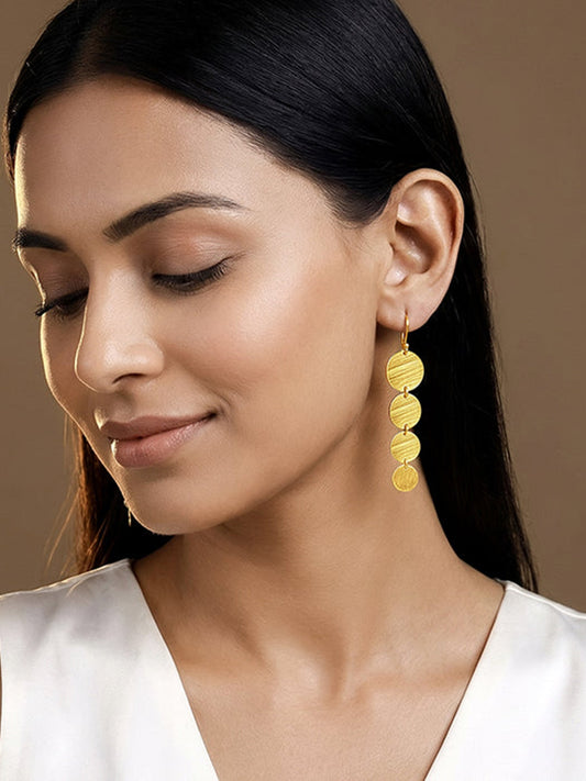 Golden Solar Cascade Dangler Earrings
