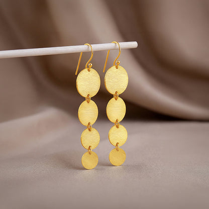Golden Solar Cascade Dangler Earrings