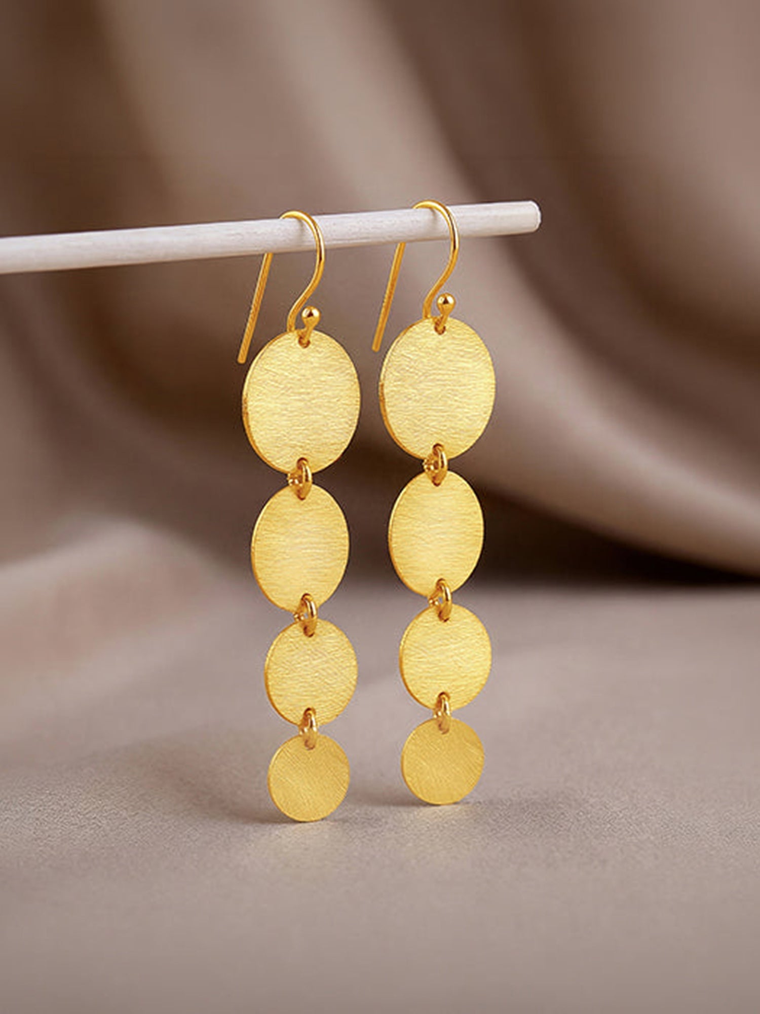 Golden Solar Cascade Dangler Earrings