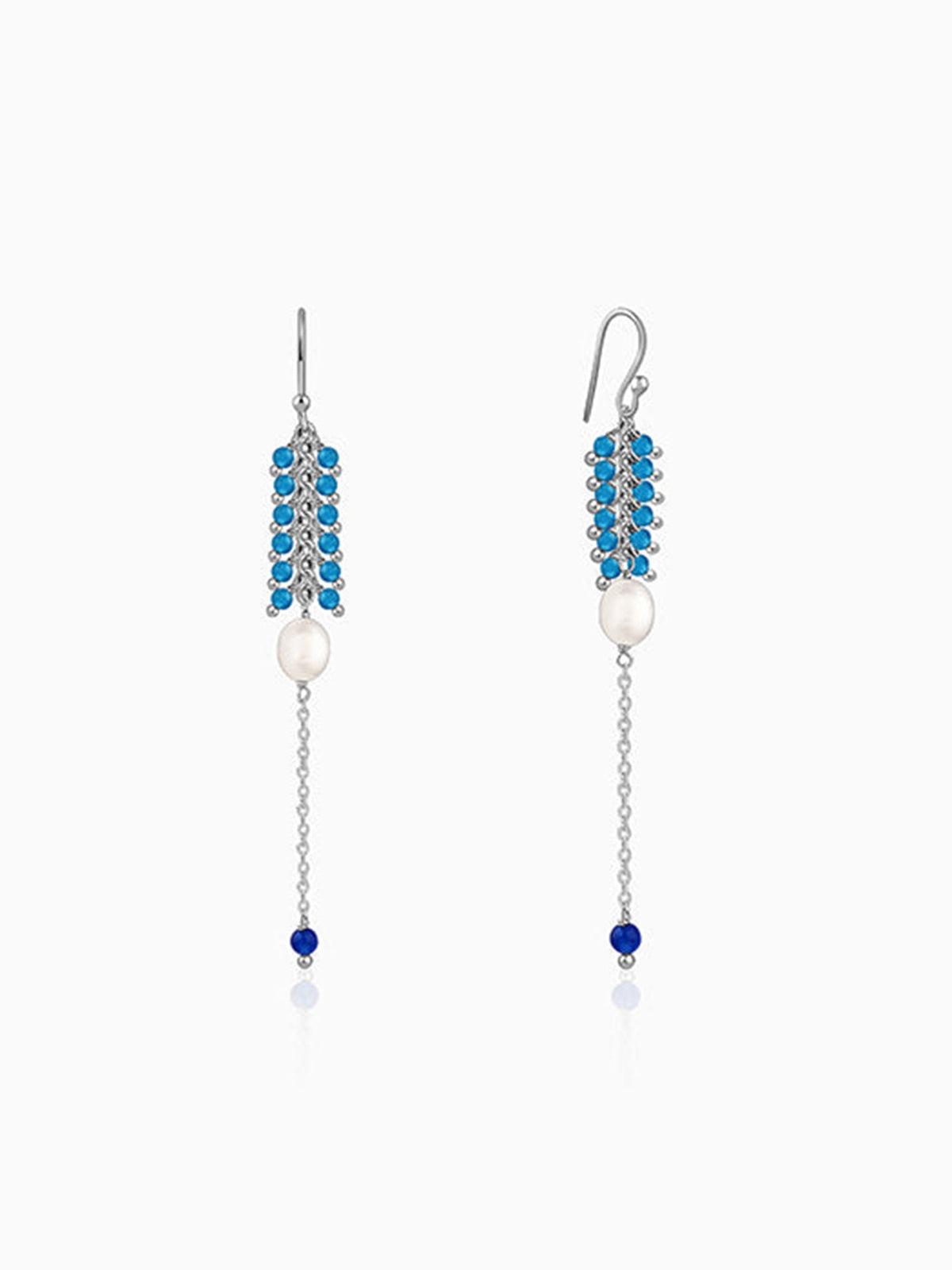 Silver Lupe Pearl Dangler Earrings