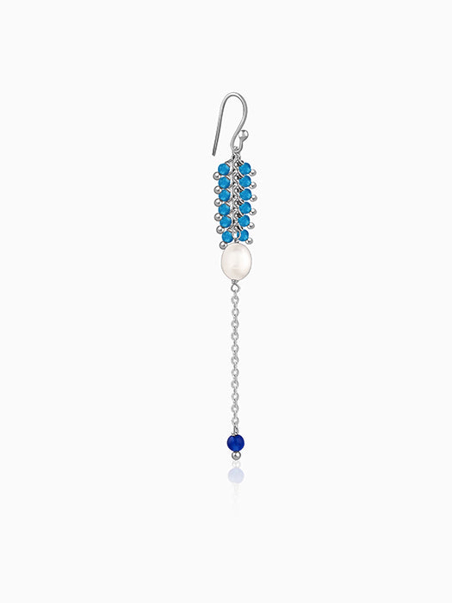 Silver Lupe Pearl Dangler Earrings