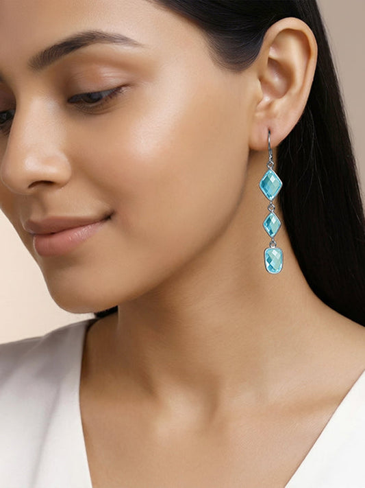 Silver Sky Drop Dangler Earrings