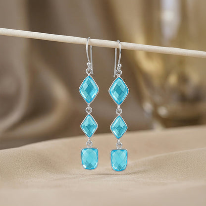 Silver Sky Drop Dangler Earrings