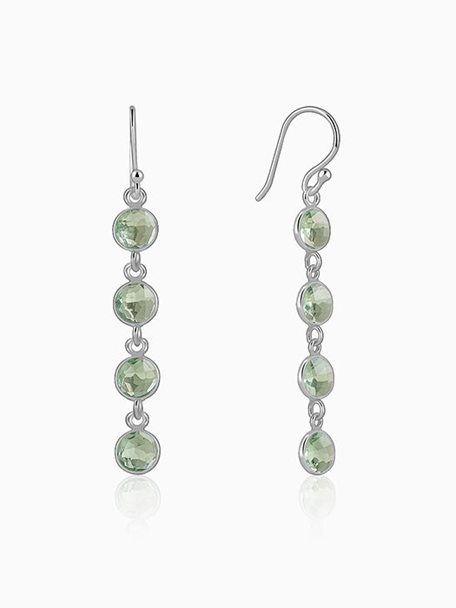 Silver Mint Drop Dangler Earrings