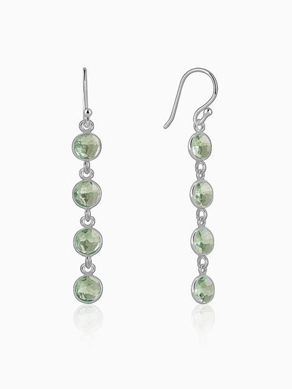 Silver Mint Drop Dangler Earrings