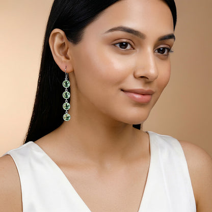 Silver Mint Drop Dangler Earrings
