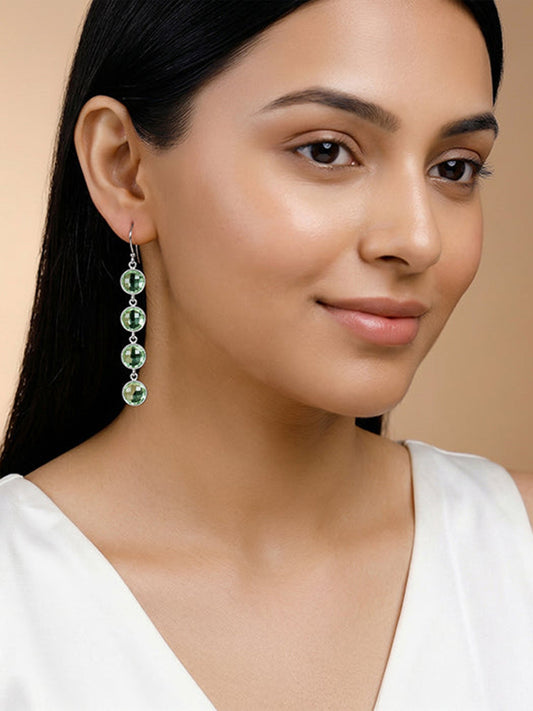 Silver Mint Drop Dangler Earrings