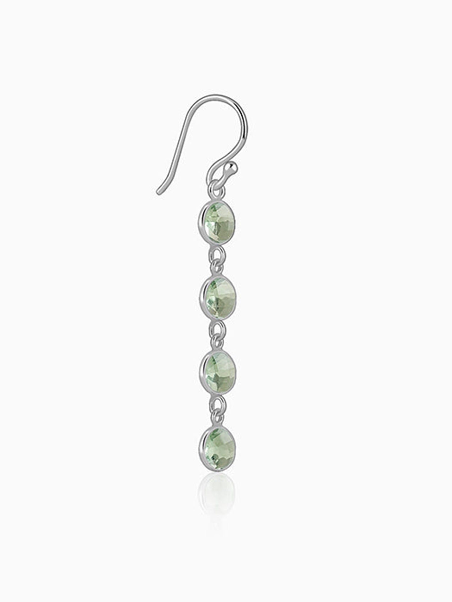Silver Mint Drop Dangler Earrings