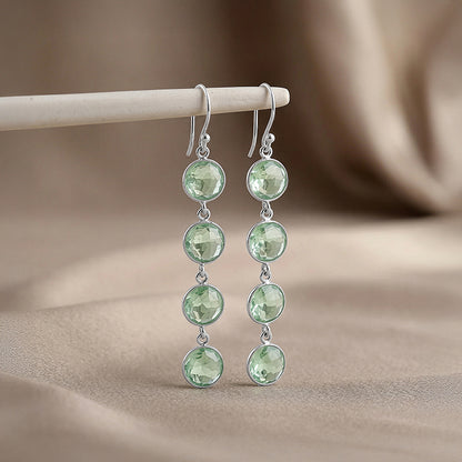 Silver Mint Drop Dangler Earrings