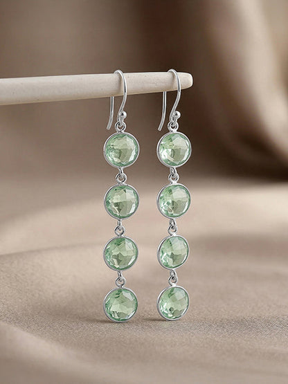 Silver Mint Drop Dangler Earrings