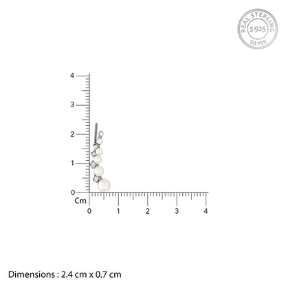 Silver Pearl Ascend Climber Earrings