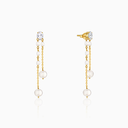 Golden Lovely Pearl Dangler Earrings