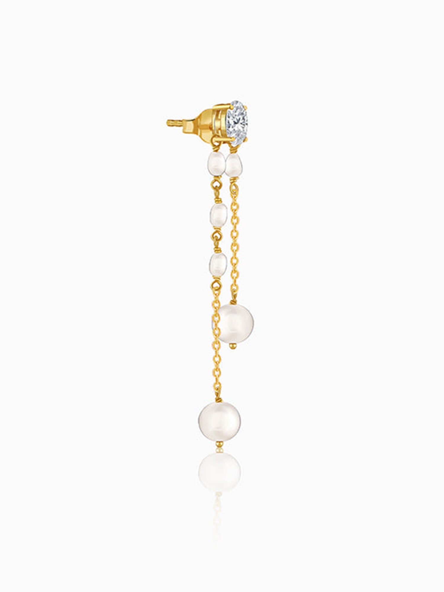 Golden Lovely Pearl Dangler Earrings