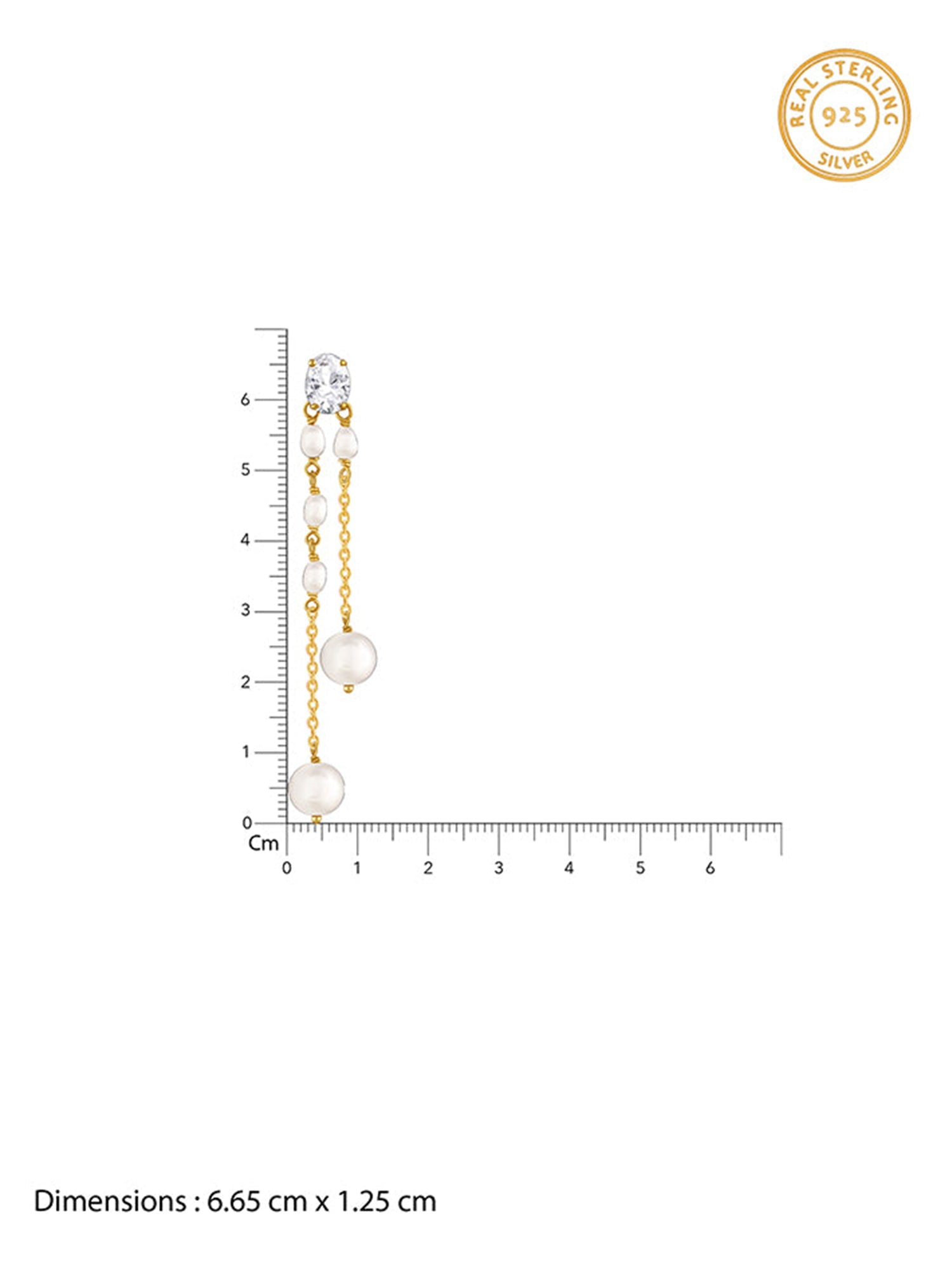 Golden Lovely Pearl Dangler Earrings