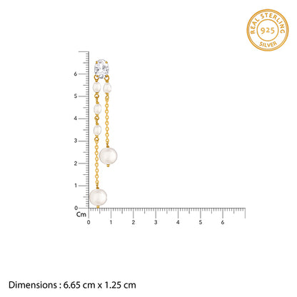 Golden Lovely Pearl Dangler Earrings