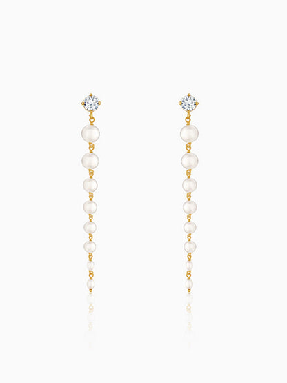 Golden Brigitte Pearl Danglers