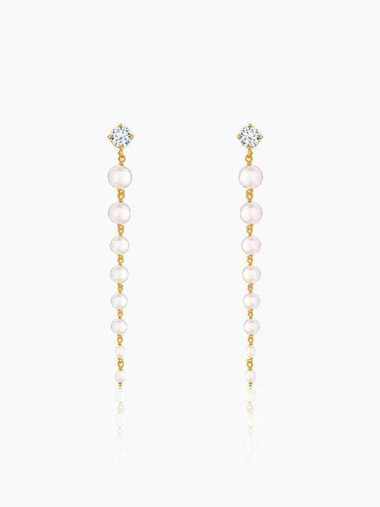 Golden Brigitte Pearl Danglers