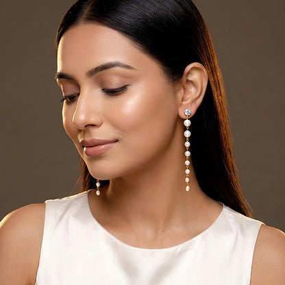 Golden Brigitte Pearl Danglers