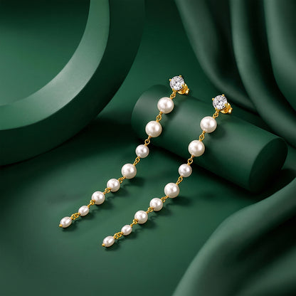 Golden Brigitte Pearl Danglers