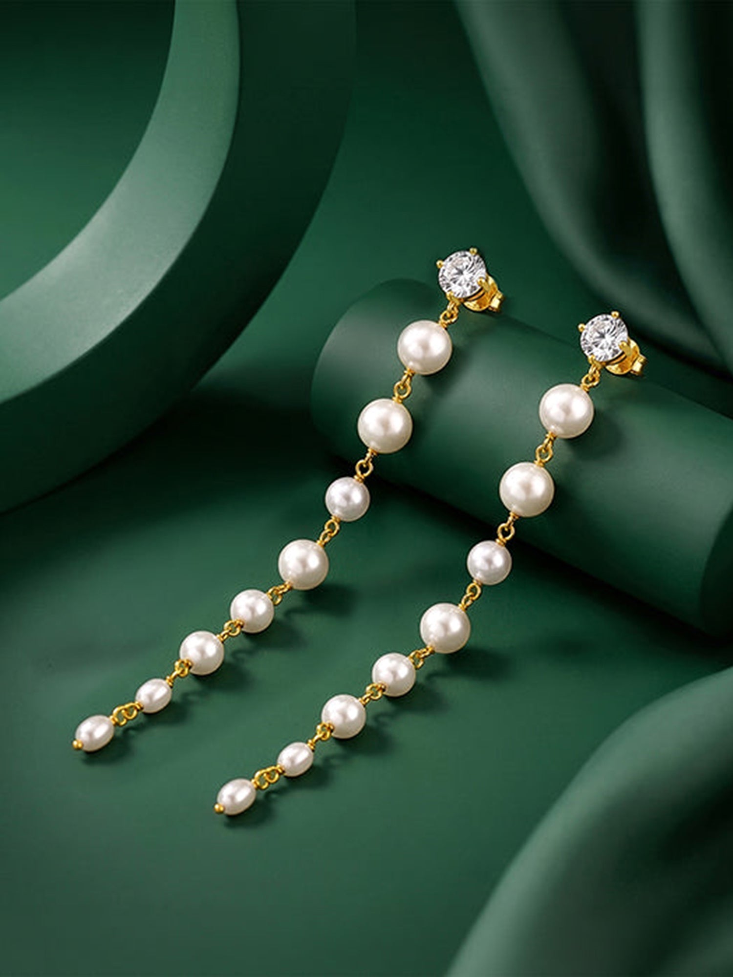 Golden Brigitte Pearl Danglers