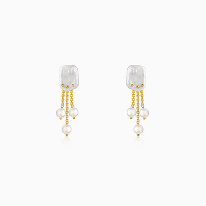 Golden Myrna Pearl Earrings