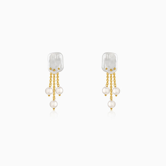 Golden Myrna Pearl Earrings