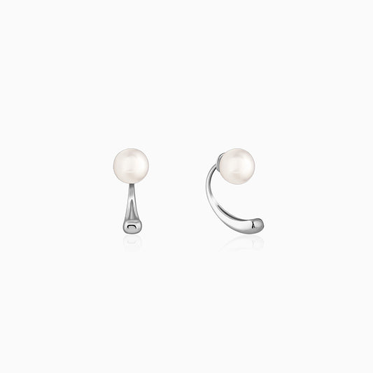 Silver Penelope Pearl Earrings