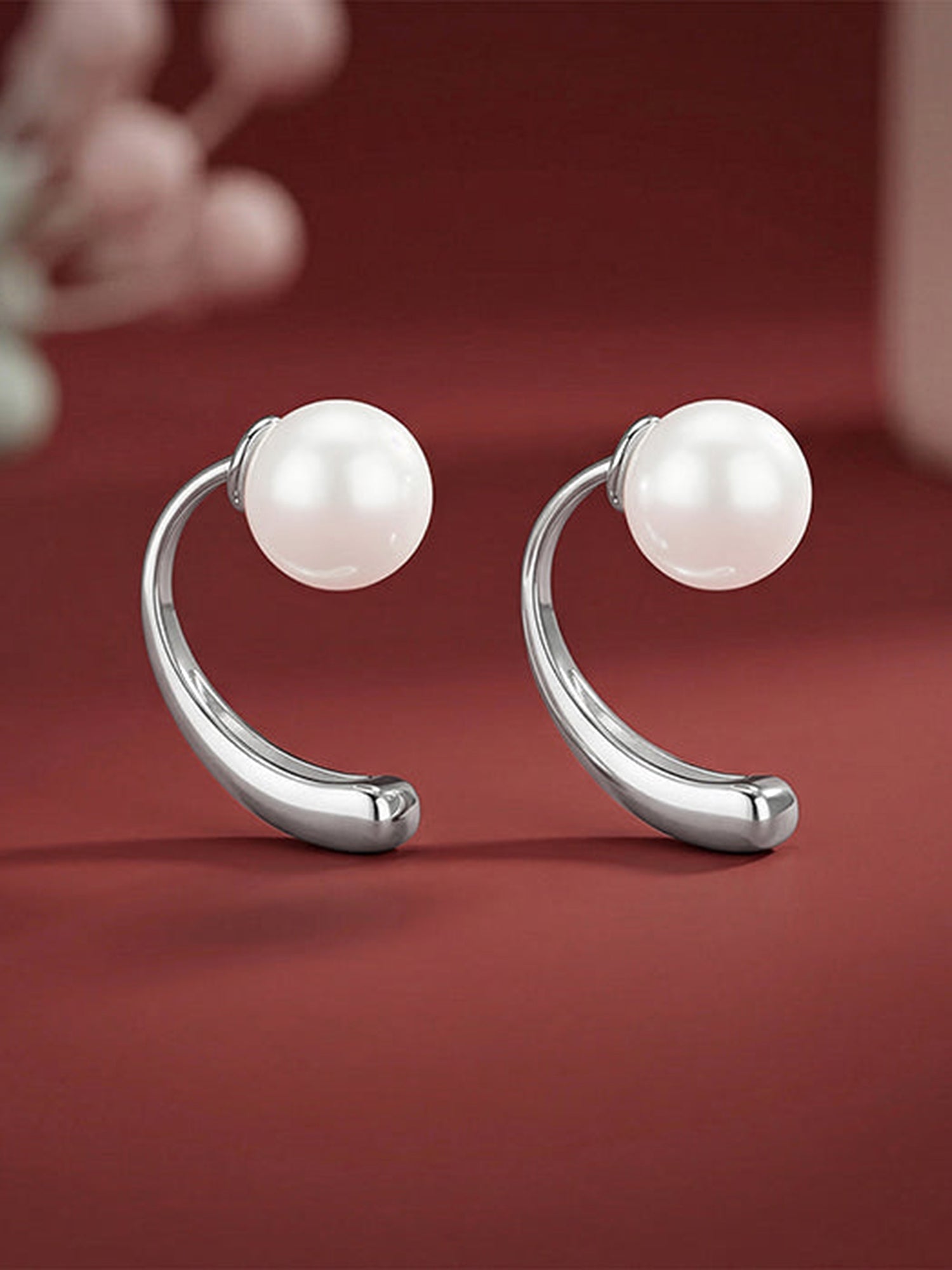 Silver Penelope Pearl Earrings