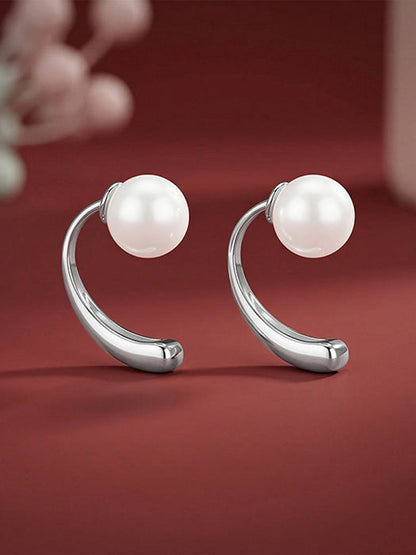 Silver Penelope Pearl Earrings