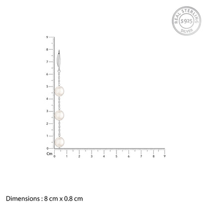 Silver Greta Garbo Pearl Dangler Earrings