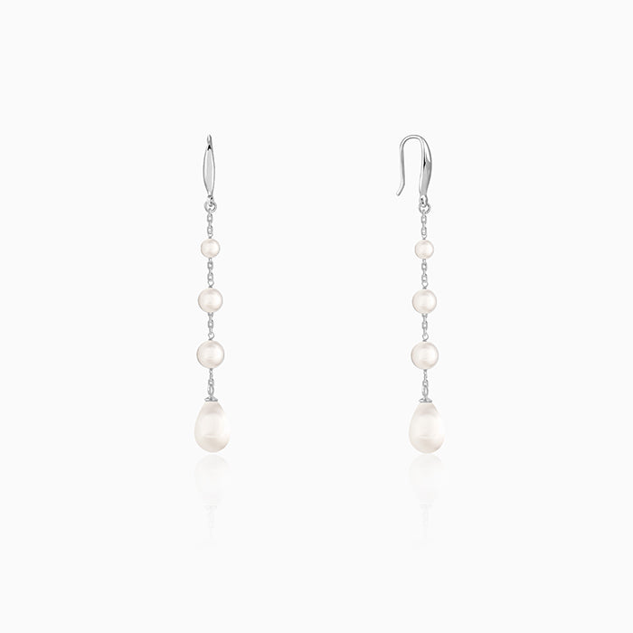 Silver Raquel Pearl Dangler Earrings