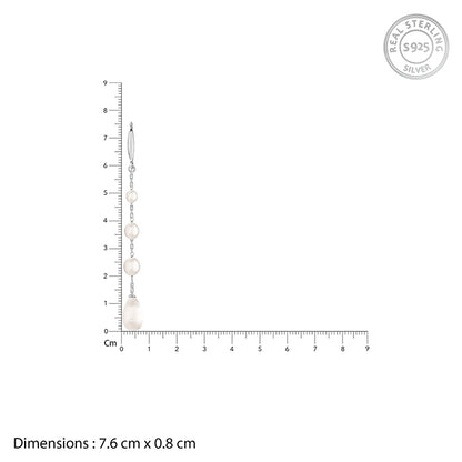 Silver Raquel Pearl Dangler Earrings