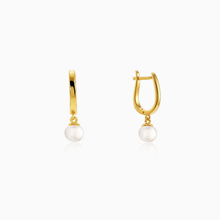 Golden Vilma Pearl Hoop Earrings