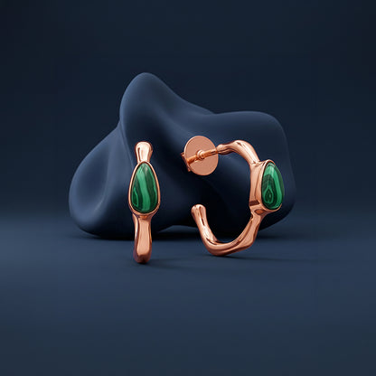 Rose Gold Elara Teardrop Hoop Earrings