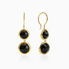 Golden Black Chalcedony Dangler Earrings