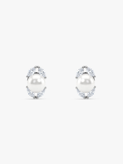Silver Crawford Pearl Studs