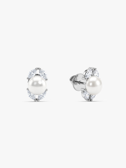 Silver Crawford Pearl Studs