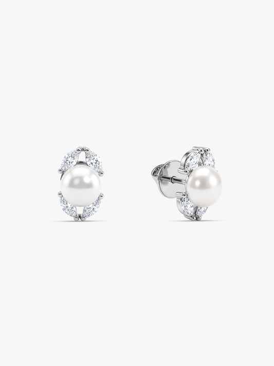 Silver Crawford Pearl Studs