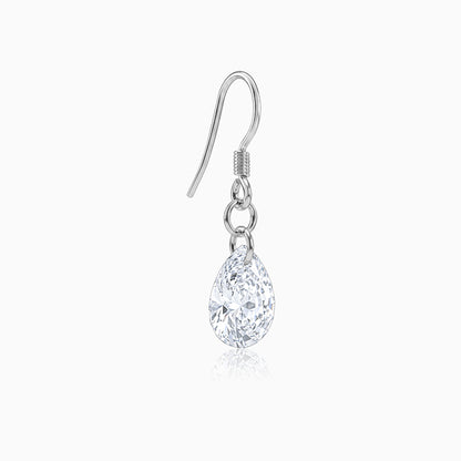 Silver Crystal Dew Drop Earrings