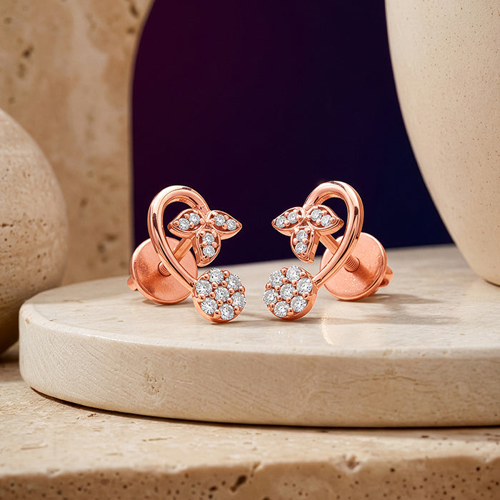 Rose Gold Serelle Stud Earrings