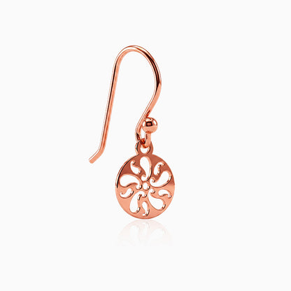Rose Gold Floral Cutout Dangler Earrings
